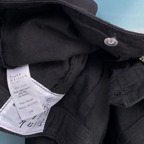 Frank & Eileen Kinsale Performance Cotton Linen Crop Pants Size: 10 Black - Picture 7 of 15